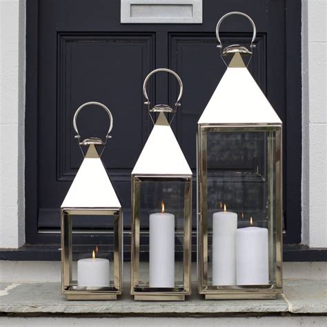 homebase modern stainless steel box lantern|garden candle lanterns b&q.